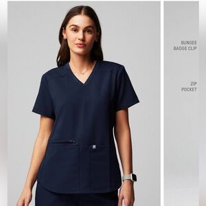 Fabletics Navy Mode scrub top
